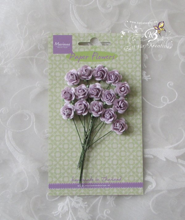 15 Paper Flowers - Roses, light lavender RB2248