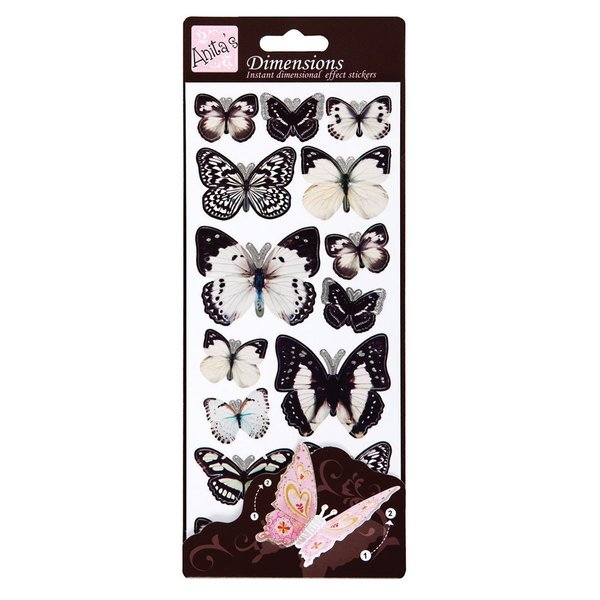 3D Sticker - Schmetterlinge - Weiß