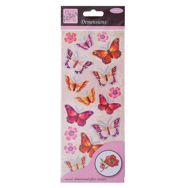 3D Sticker - Schmetterlinge - Rot / Pink