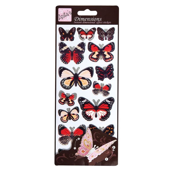 3D Sticker - Schmetterlinge - Rot