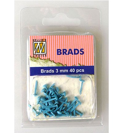 40 Mini Brads 3mm - babyblau