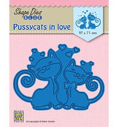 Stanzschablone Pussycats in love ca.: 9,7 x 7,1 cm