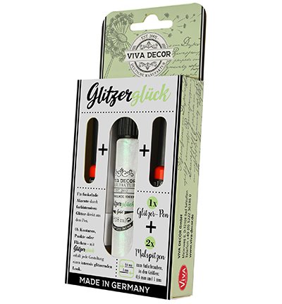 Viva Decor Glitzerglück - Glitter-Pen mit Malspitzen, 28 ml , hologramm