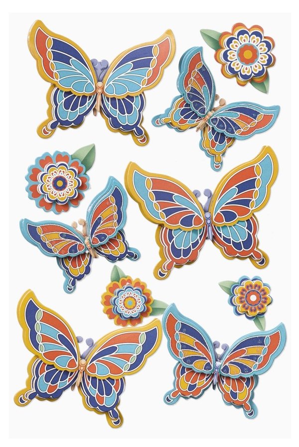 Hobby Fun - 3D Sticker Papier - Schmetterling VI