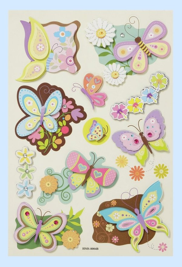 Hobby Fun - 3D Sticker Papier - Schmetterling II