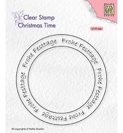 Silikon Stempel Christmas time Circle / Frohe Festtage