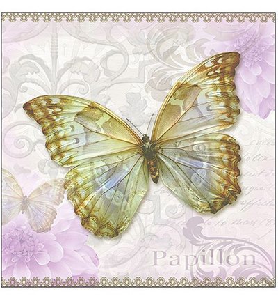 Serviette 33 x 33 cm , Papillon