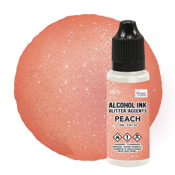 Couture Creations Alcohol Ink Glitter Accents Peach 12ml (CO727664)