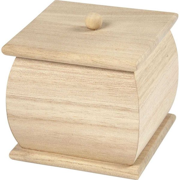 Holzbox mit Deckel, 7,5 x 7,5 x 8 cm