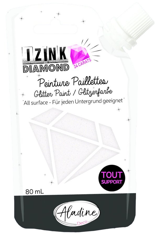 Aladine Izink Diamond Glitter Paint 24 Carats Pearly 80ml (80315)
