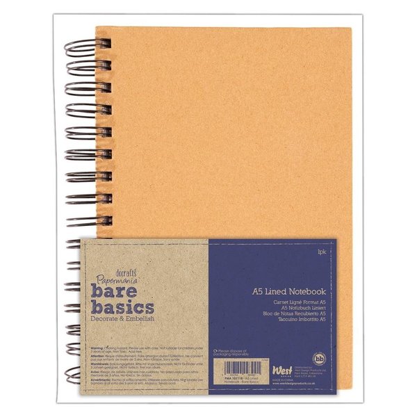 Bare Basics Lined Notebook A5 Kraft (PMA 101118)