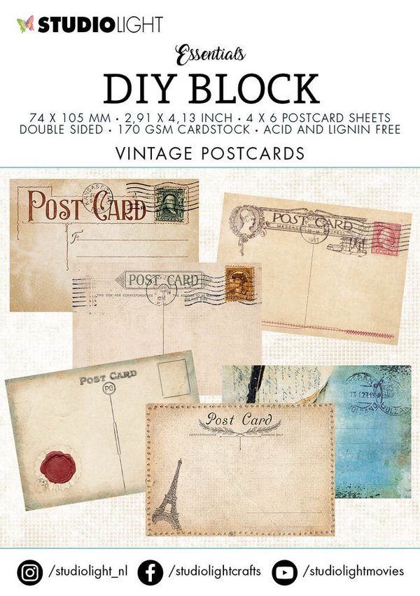 Vintage-Postkarten DIY Block Mini (SL-ES-MC02)