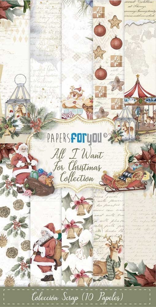 All I Want For Christmas Slim Scrap Paper Pack (10pcs) (PFY-10818)
