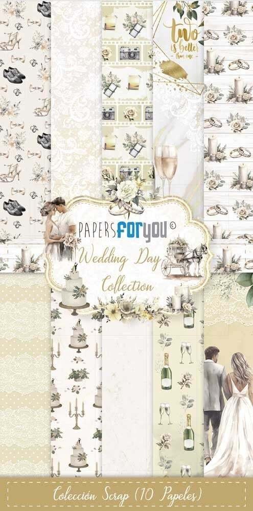 Wedding Day Slim Scrap Paper Pack (10pcs) (PFY-12634)