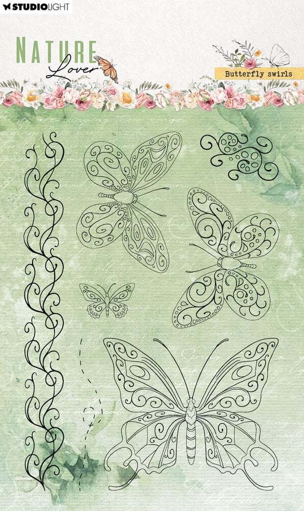 Nature Lover Clear Stamps Butterfly Swirls (SL-NL-STAMP591)